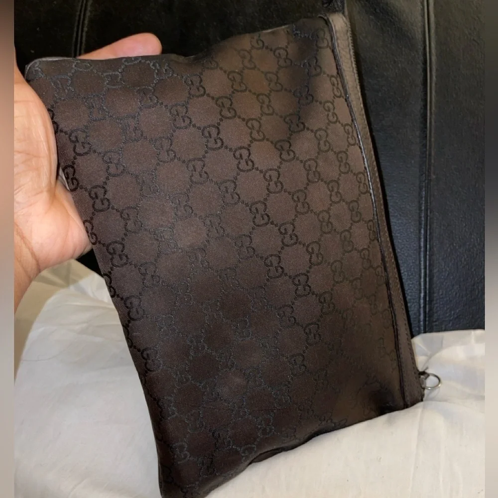 Gucci GG Canvas Clutch Bag 339556 Brown